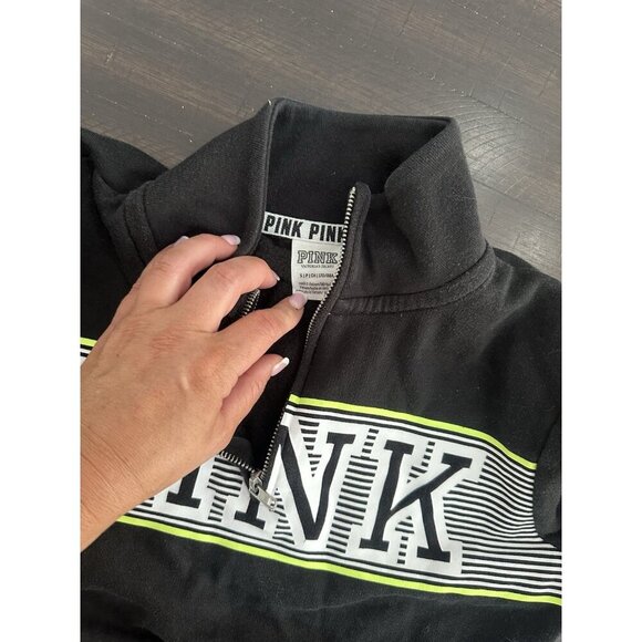 Victorias Secret Sweater Womens Small Black Pullover Sweatshirt PINK Ladies - Picture 2 of 3